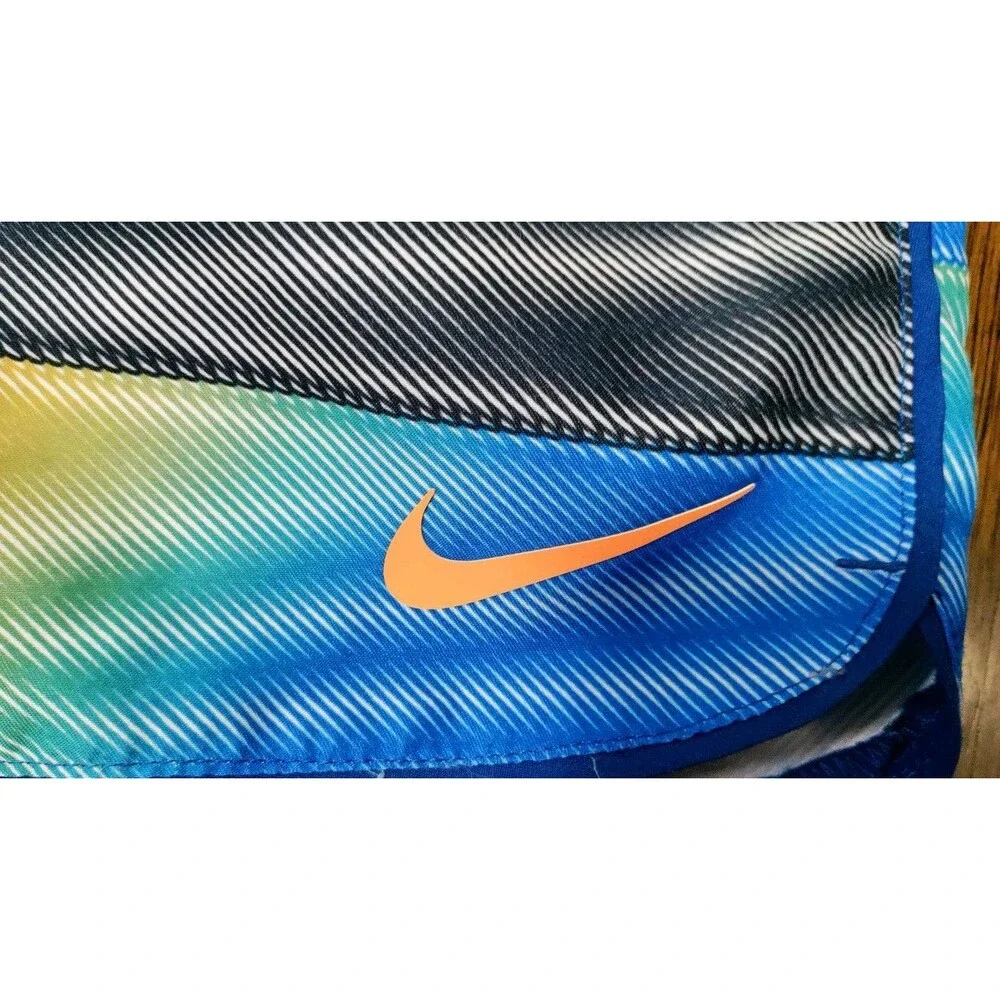 Nike Swim Trunks Shorts Men's XL Orange Blue Black Geometric Beach Vacation